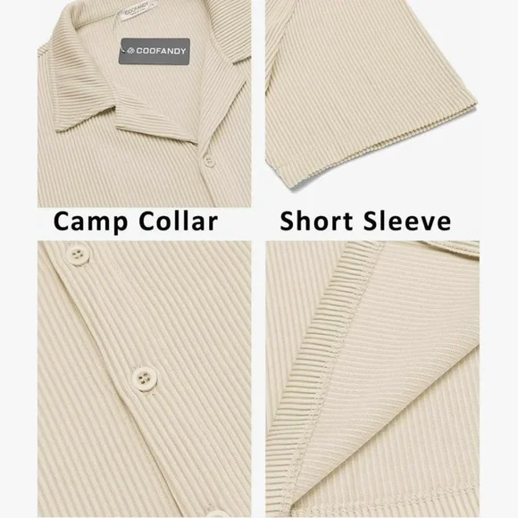 NWT COOFANDY Men's Casual Button Down Shirt - Picture 5 of 6